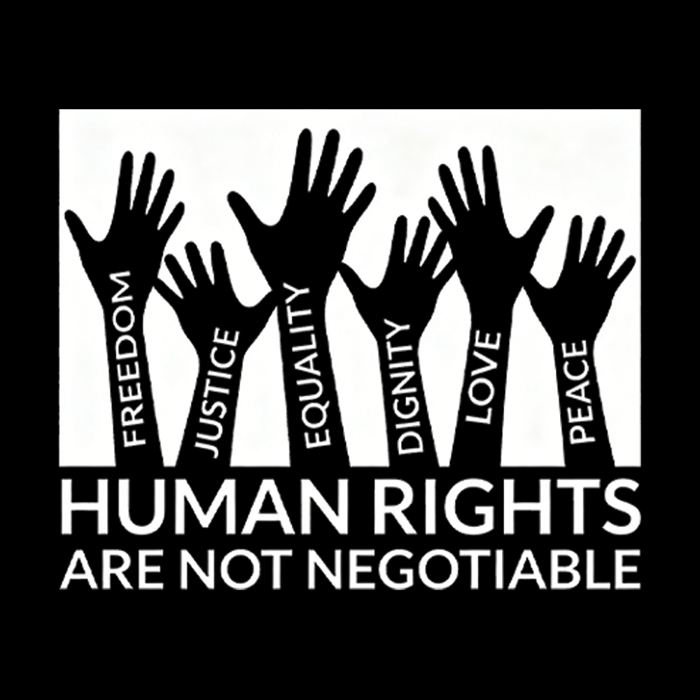 Human Rights are not Negitiable Washed T-Shirt