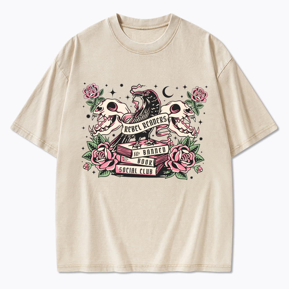 Rebel Readers Banned Book Social Club Washed T-Shirt