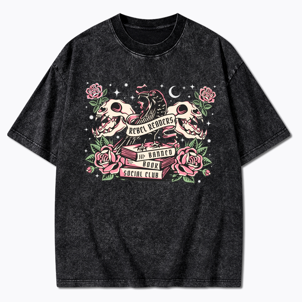 Rebel Readers Banned Book Social Club Washed T-Shirt