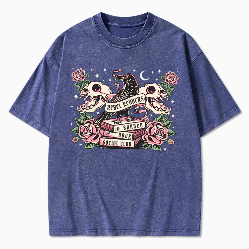 Rebel Readers Banned Book Social Club Washed T-Shirt