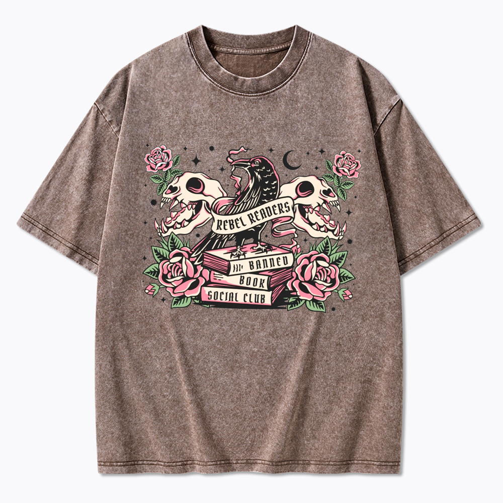 Rebel Readers Banned Book Social Club Washed T-Shirt