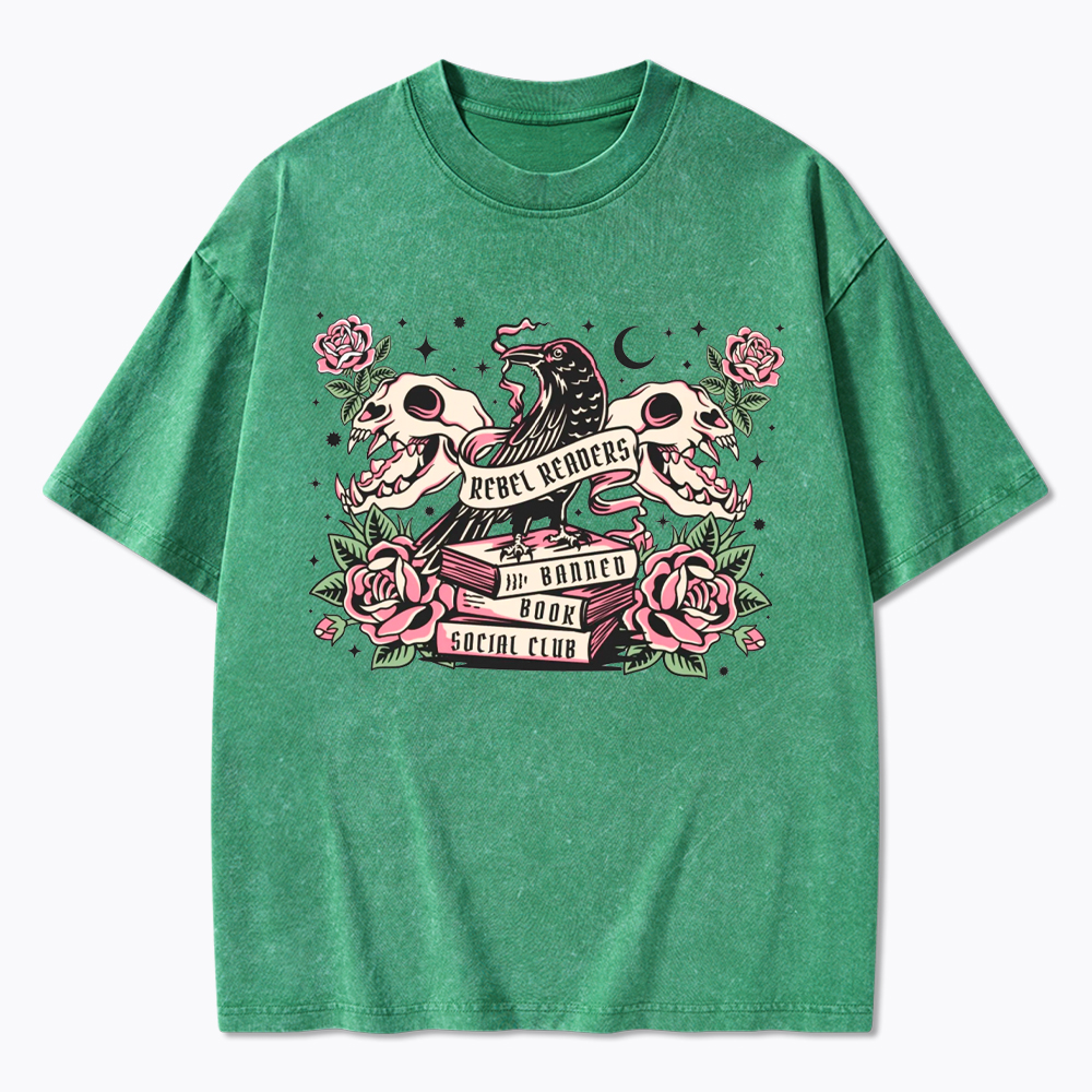Rebel Readers Banned Book Social Club Washed T-Shirt