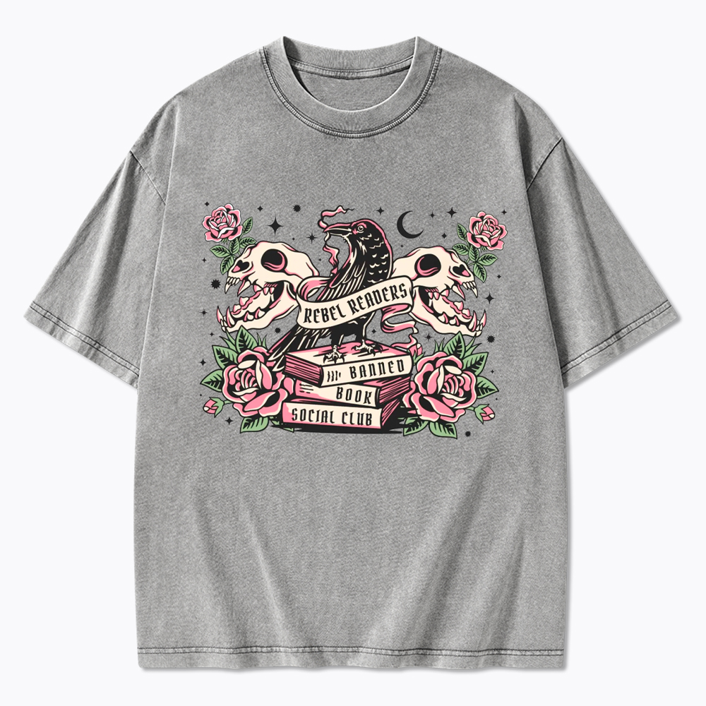 Rebel Readers Banned Book Social Club Washed T-Shirt