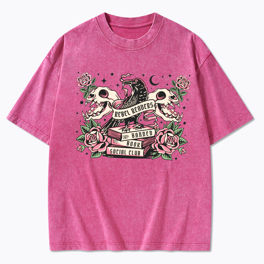 Rebel Readers Banned Book Social Club Washed T-Shirt