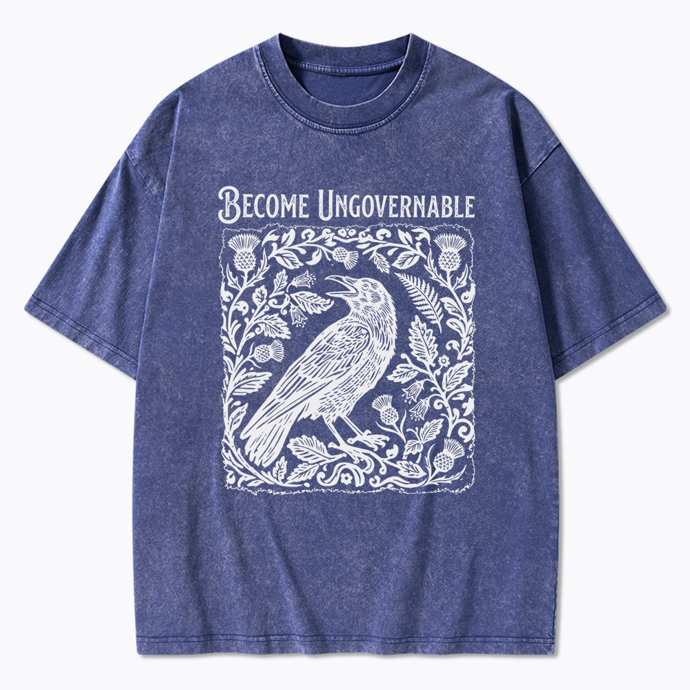 Become Ungovernable Folklore Crow Washed T-Shirt