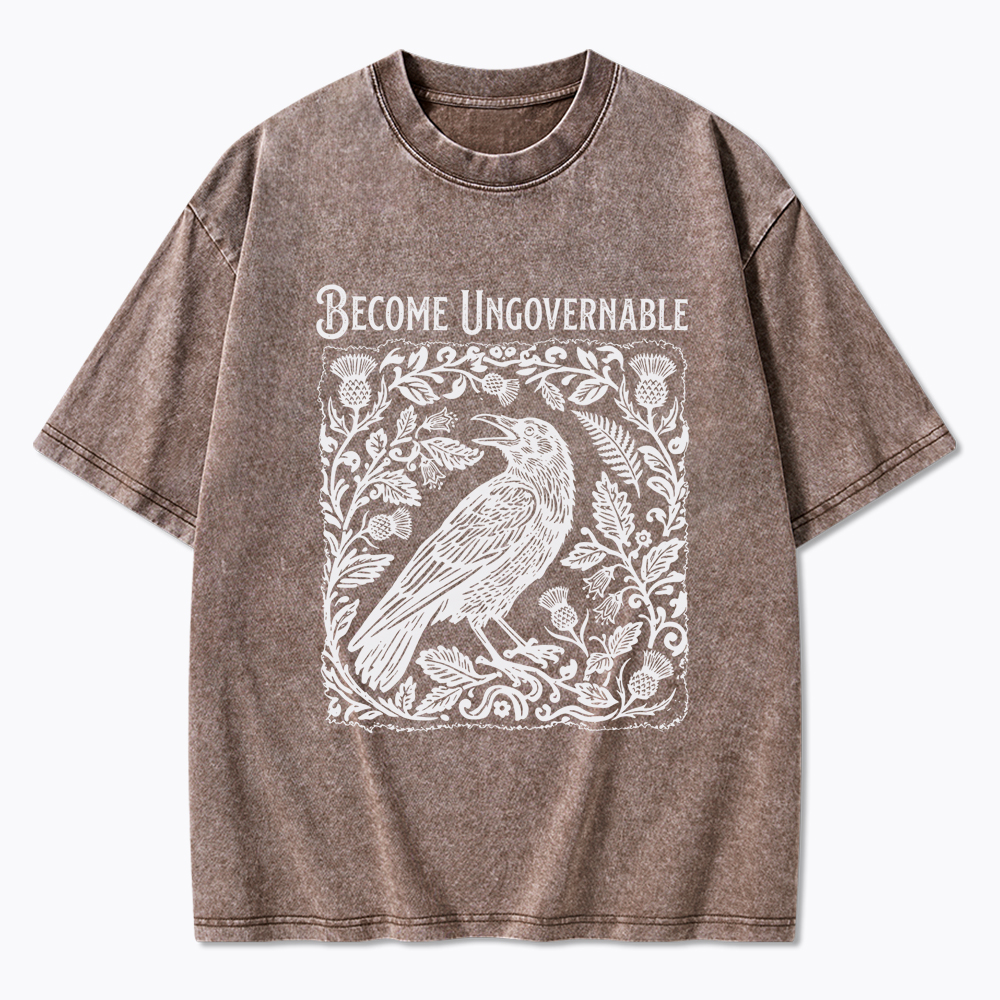 Become Ungovernable Folklore Crow Washed T-Shirt