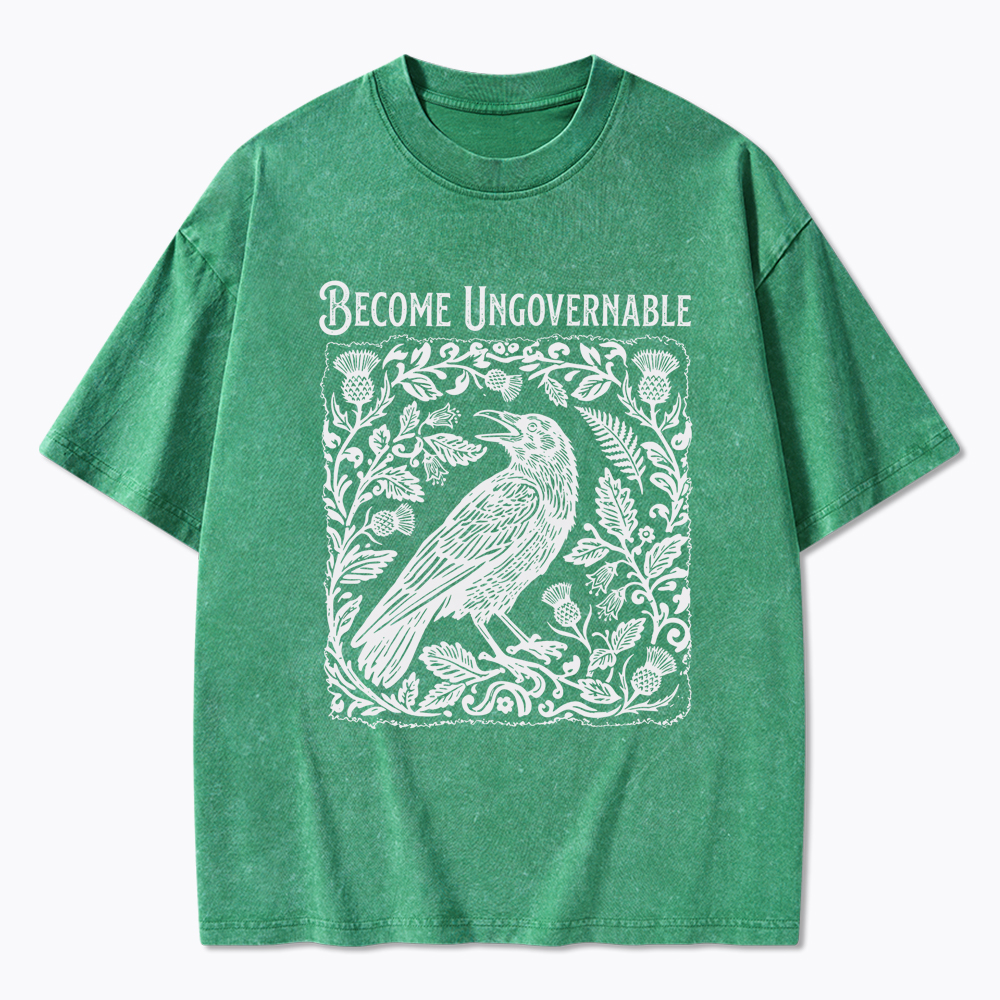 Become Ungovernable Folklore Crow Washed T-Shirt