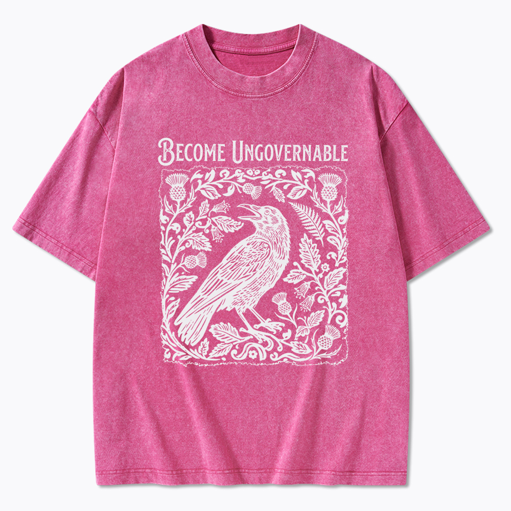 Become Ungovernable Folklore Crow Washed T-Shirt