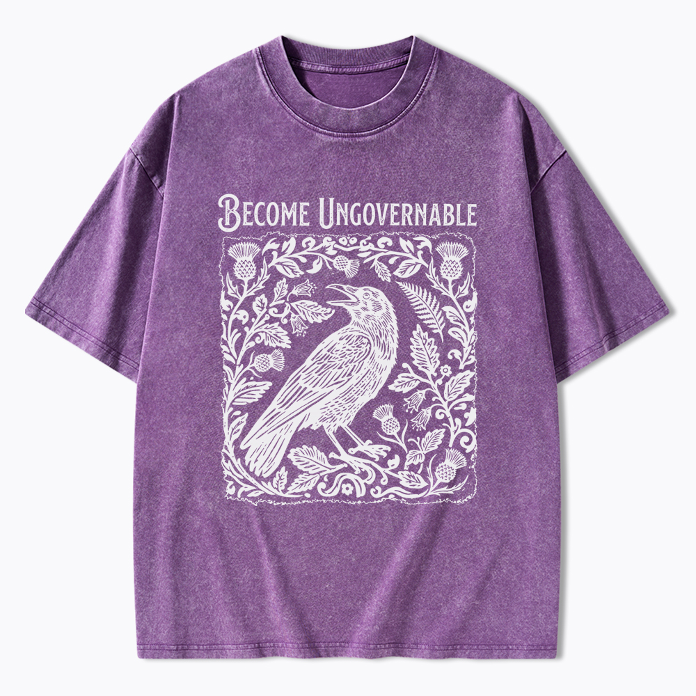 Become Ungovernable Folklore Crow Washed T-Shirt