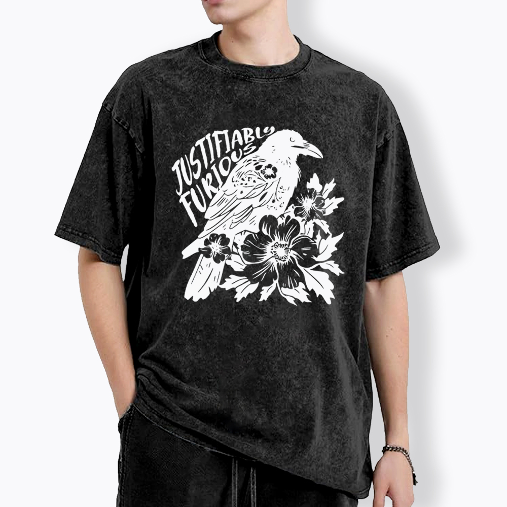 Justifiably Furious Raven Washed T-Shirt
