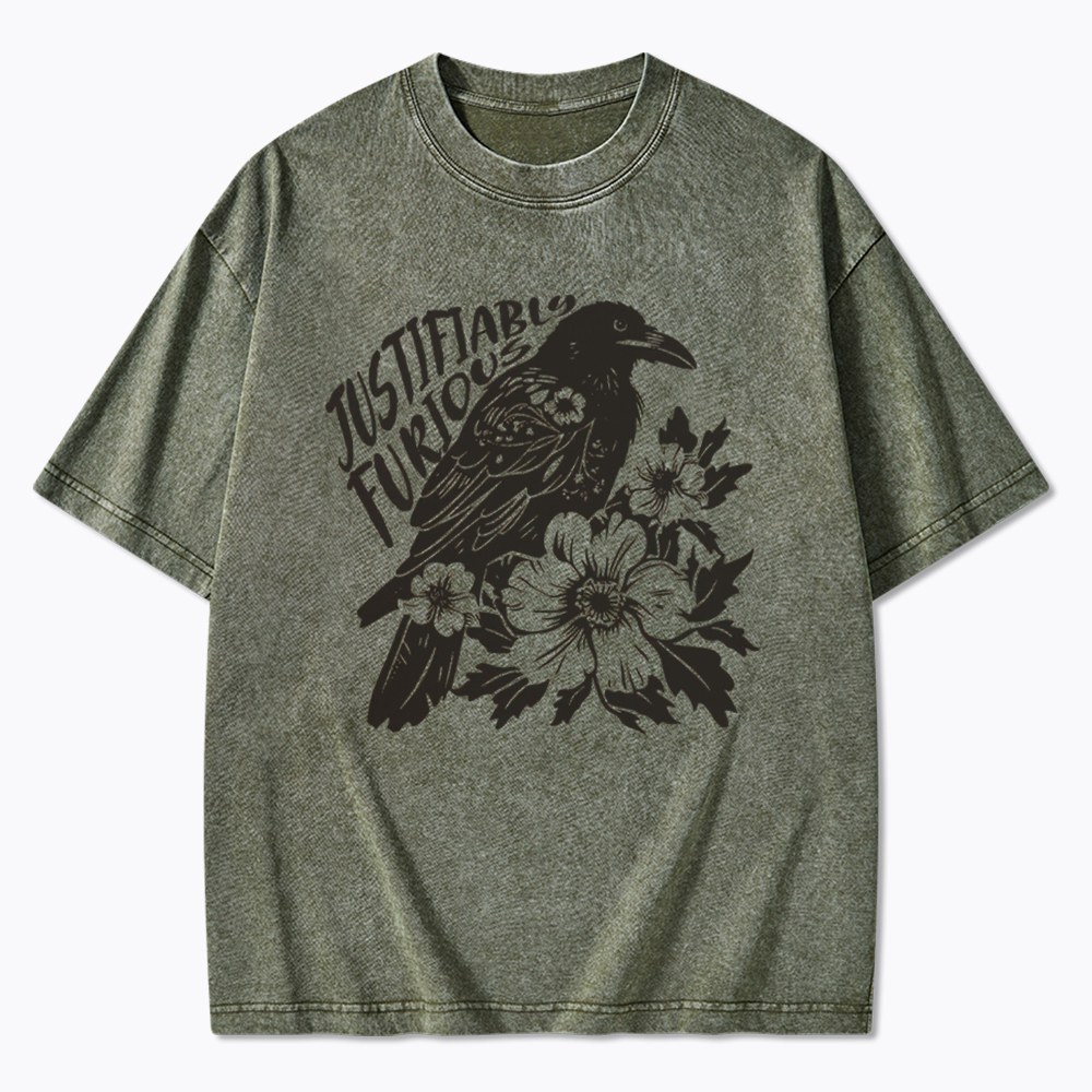 Justifiably Furious Raven Washed T-Shirt