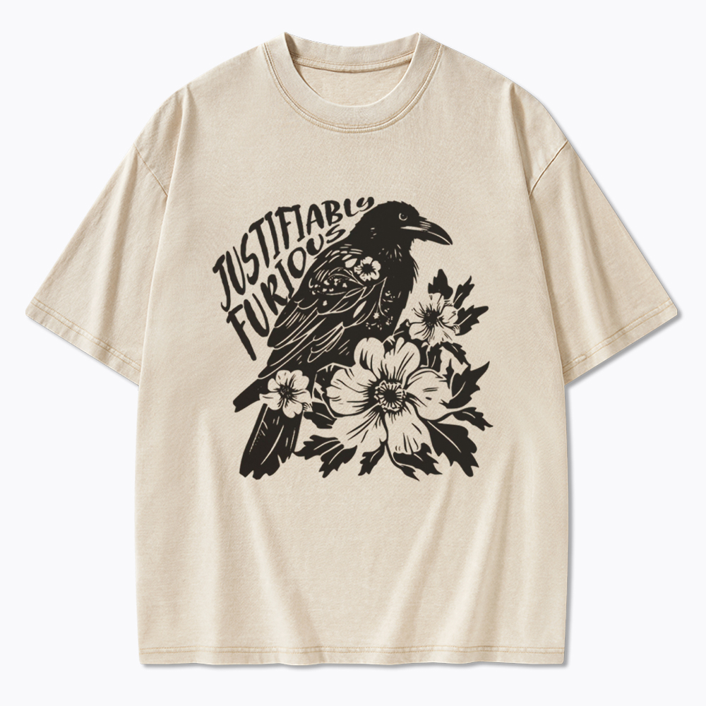 Justifiably Furious Raven Washed T-Shirt
