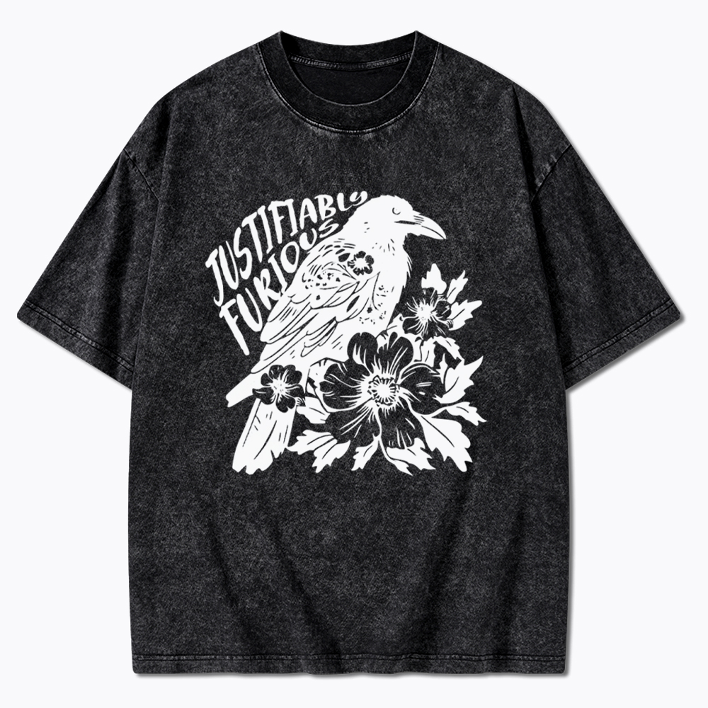 Justifiably Furious Raven Washed T-Shirt