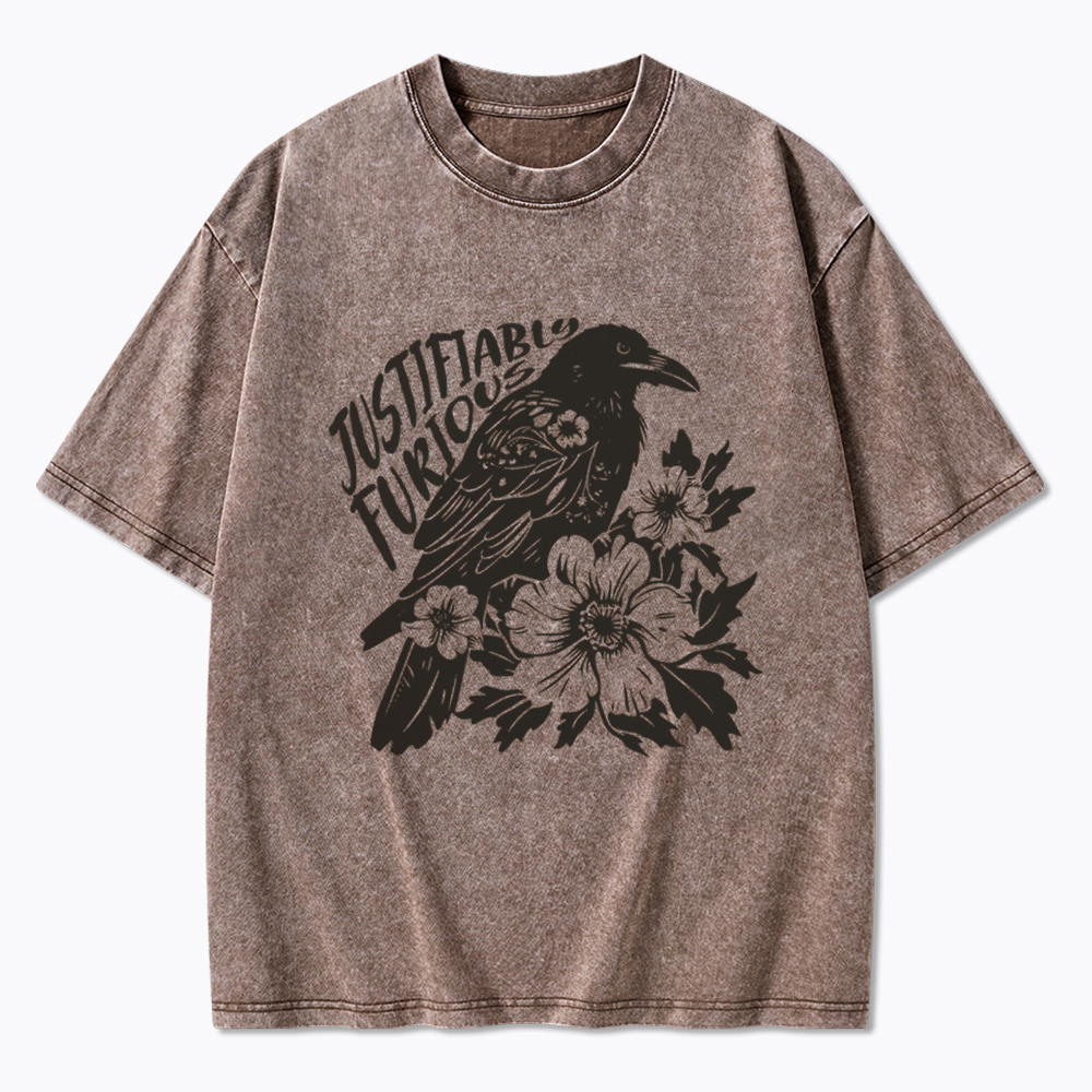 Justifiably Furious Raven Washed T-Shirt