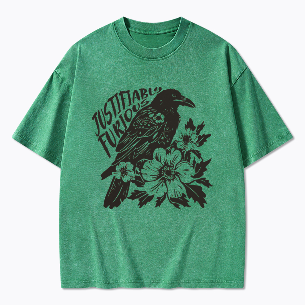 Justifiably Furious Raven Washed T-Shirt