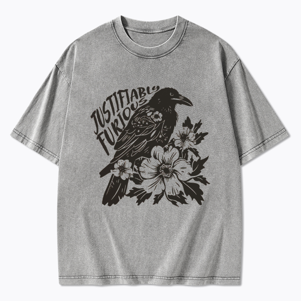 Justifiably Furious Raven Washed T-Shirt
