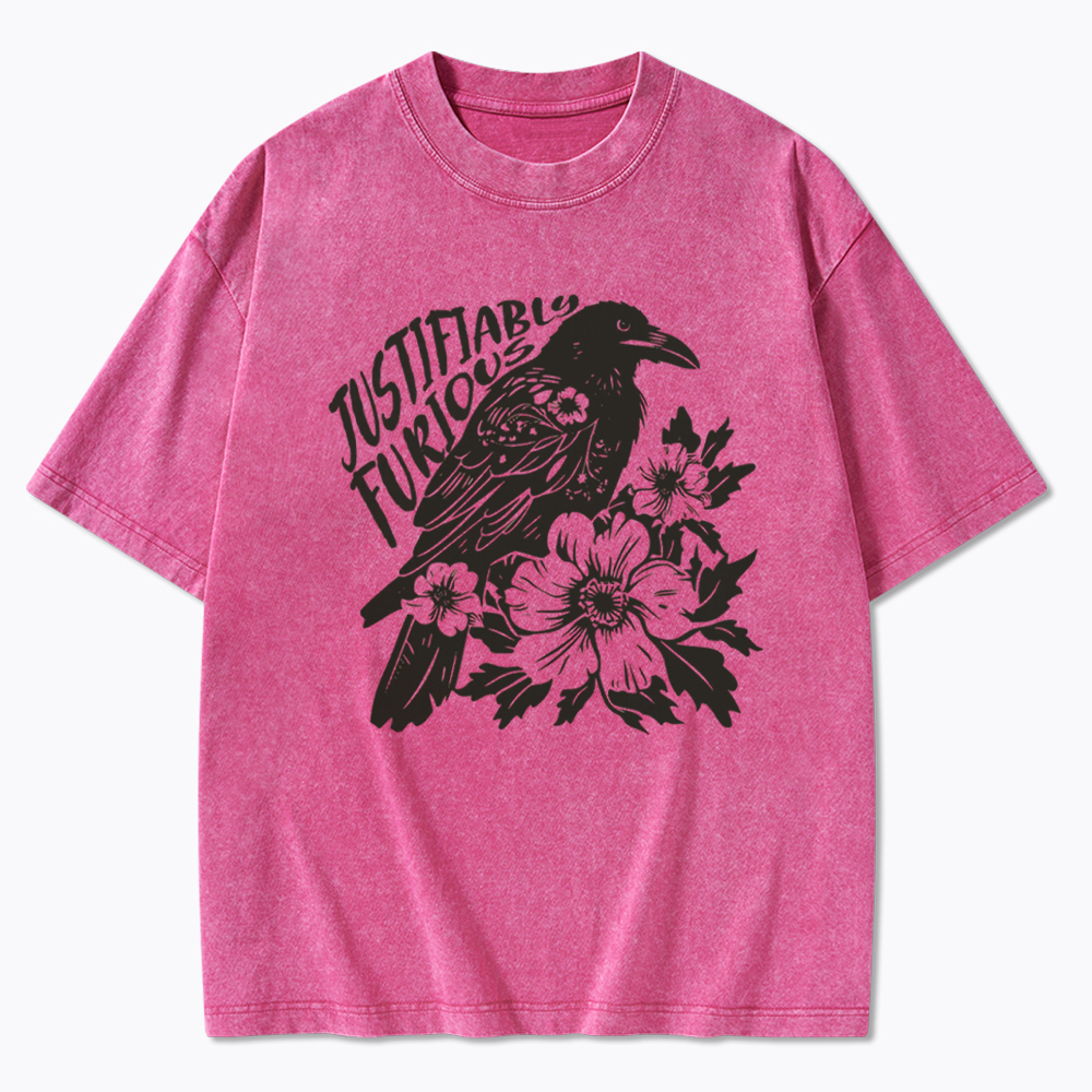 Justifiably Furious Raven Washed T-Shirt