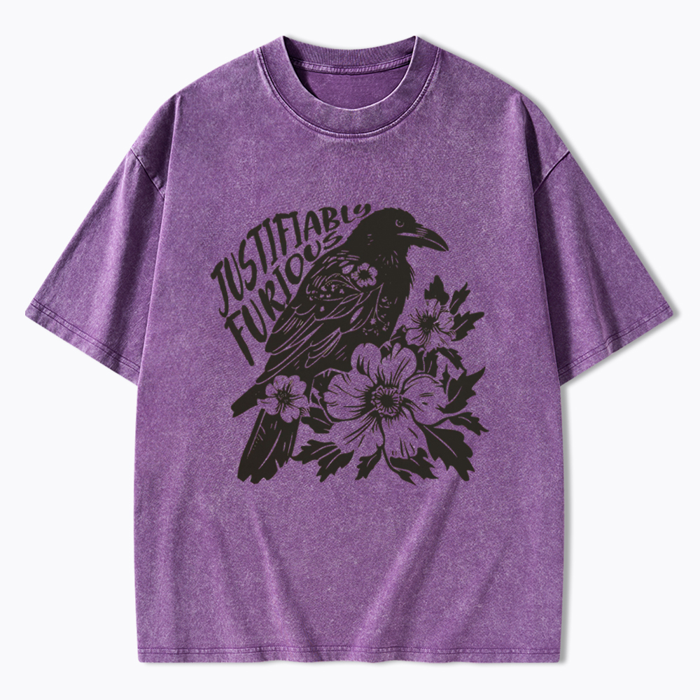 Justifiably Furious Raven Washed T-Shirt