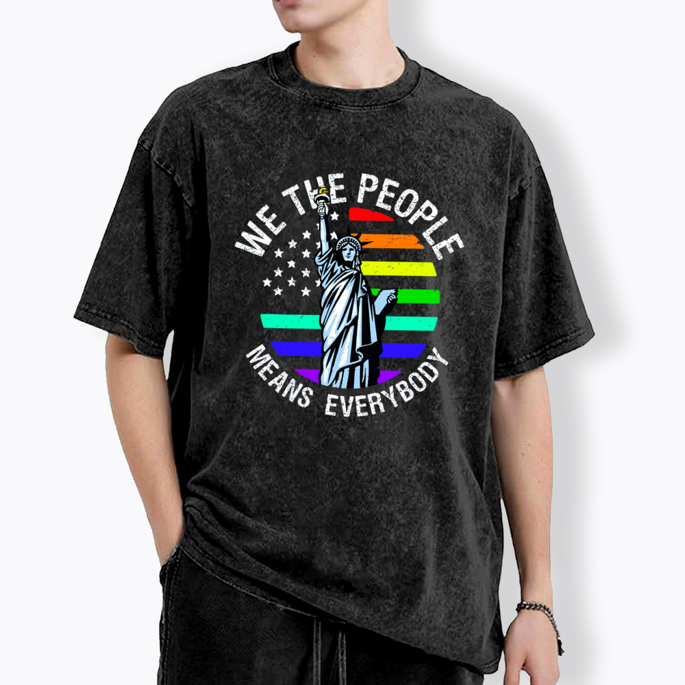 We The People Means Everyone Washed T-Shirt