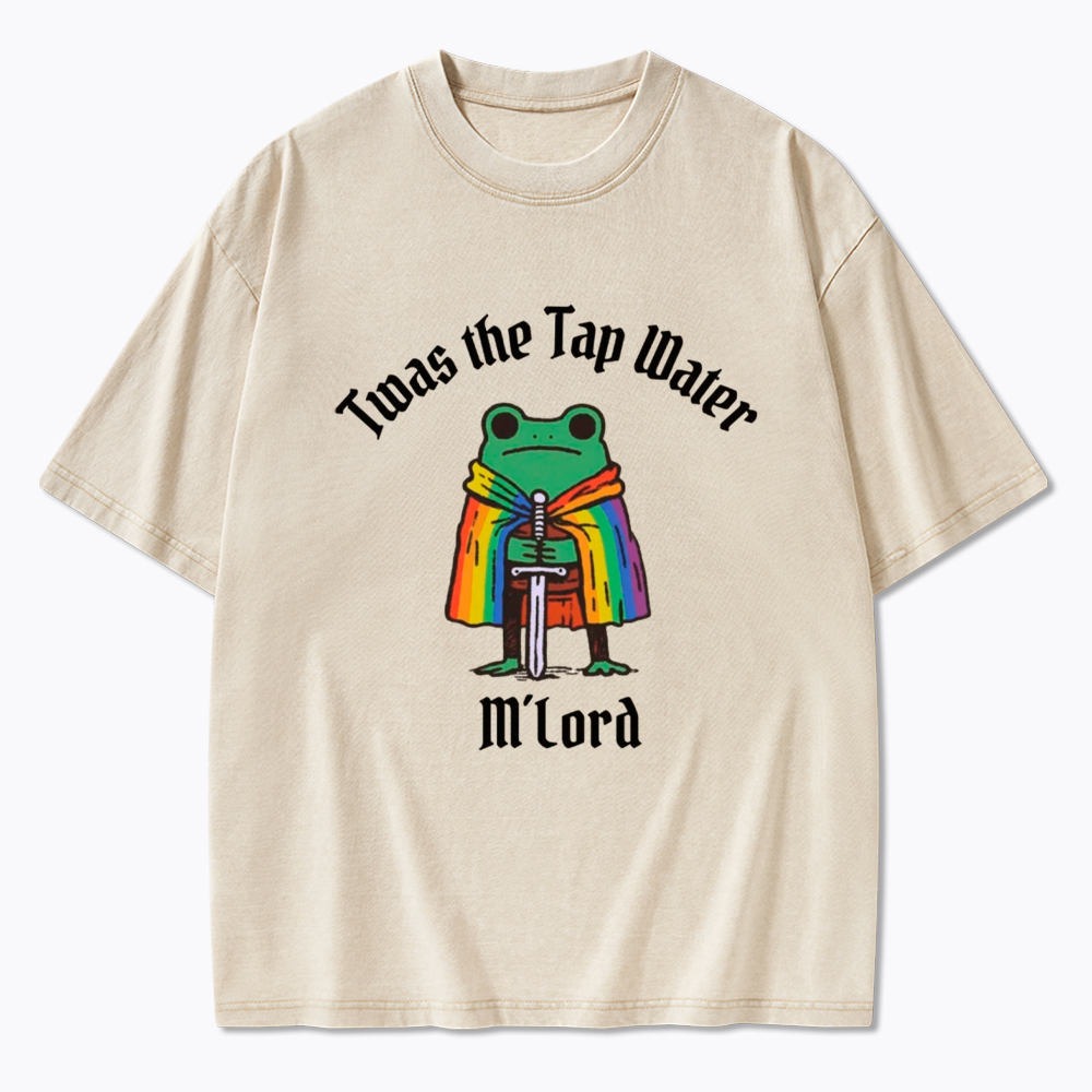Twas the Tap Water Funny Frog LGBTQ Pride Washed T-Shirt
