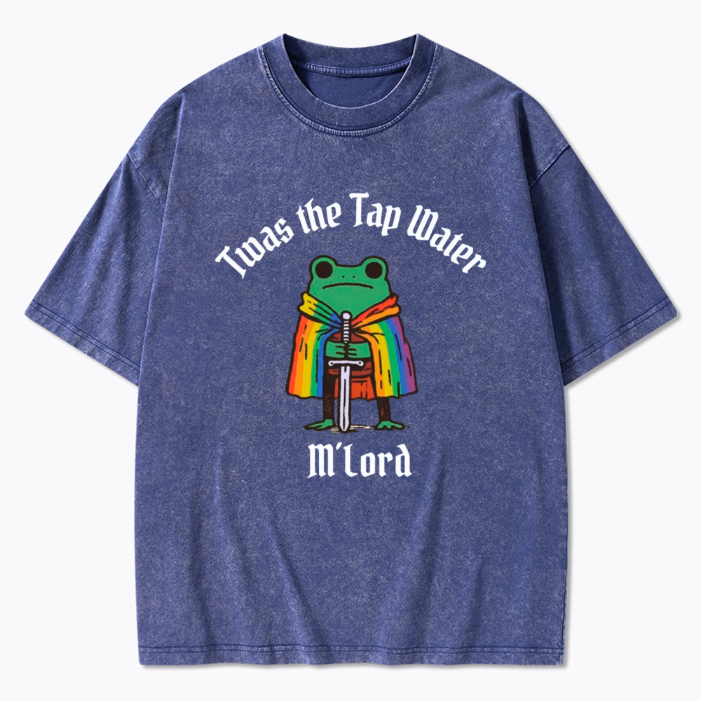 Twas the Tap Water Funny Frog LGBTQ Pride Washed T-Shirt