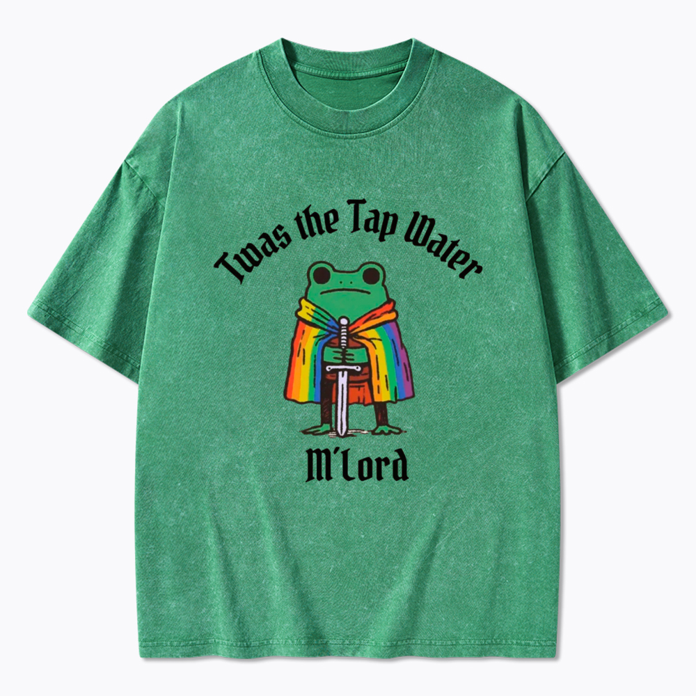 Twas the Tap Water Funny Frog LGBTQ Pride Washed T-Shirt
