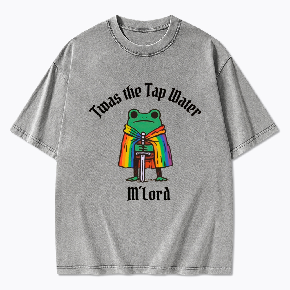 Twas the Tap Water Funny Frog LGBTQ Pride Washed T-Shirt