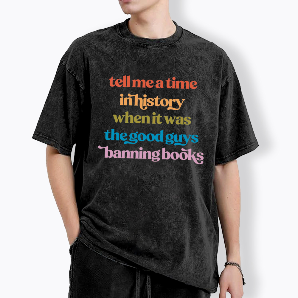 Stop Book Banning Protect Libraries Washed T-Shirt