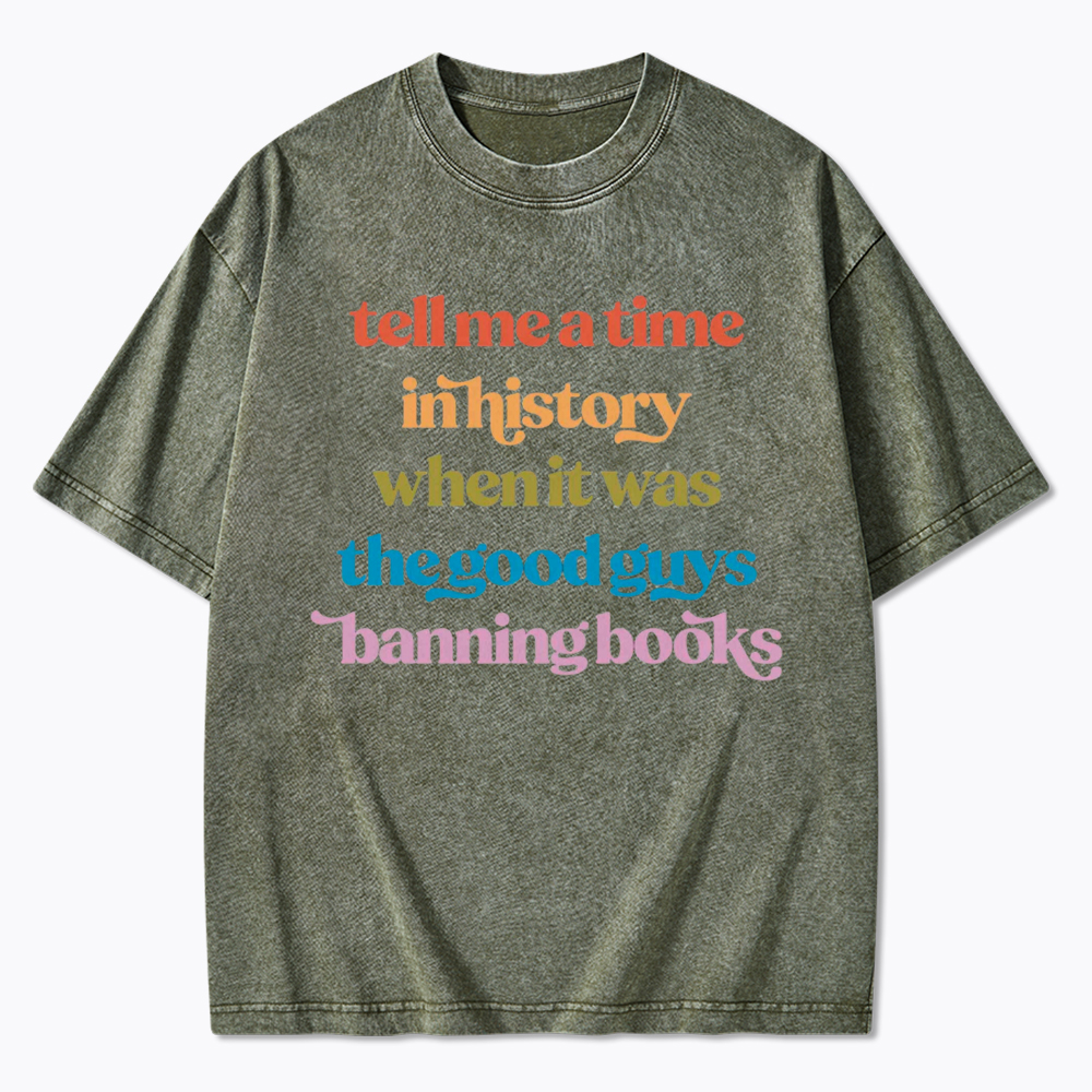 Stop Book Banning Protect Libraries Washed T-Shirt