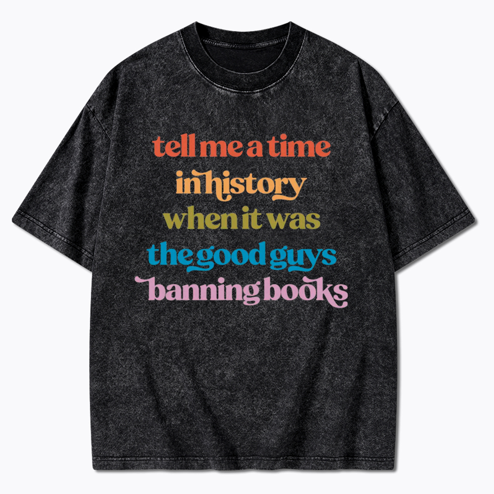 Stop Book Banning Protect Libraries Washed T-Shirt