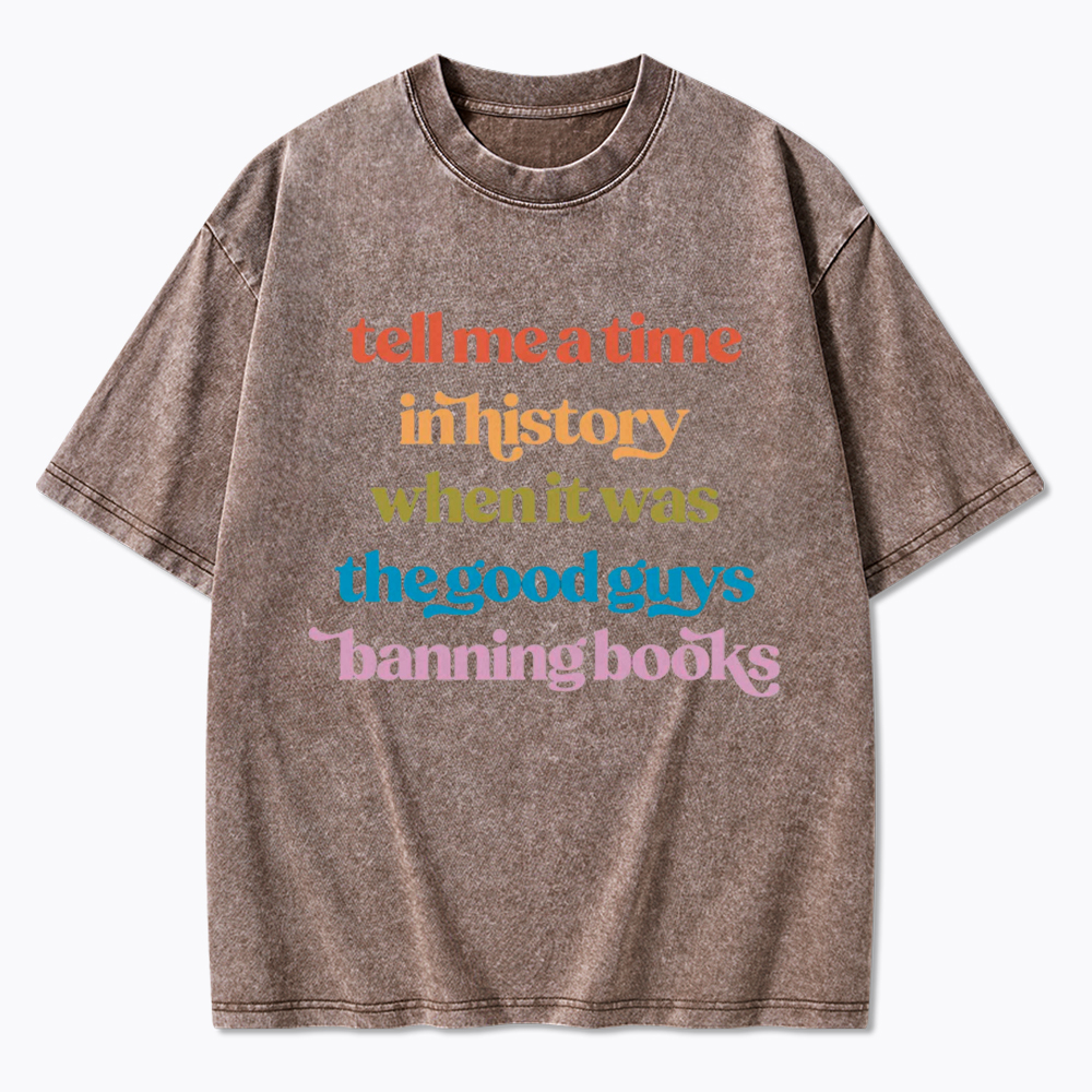 Stop Book Banning Protect Libraries Washed T-Shirt
