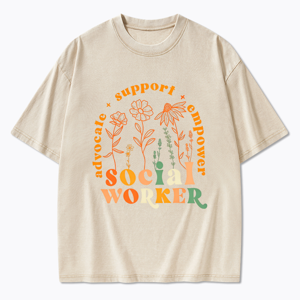 School Social Worker Washed T-Shirt