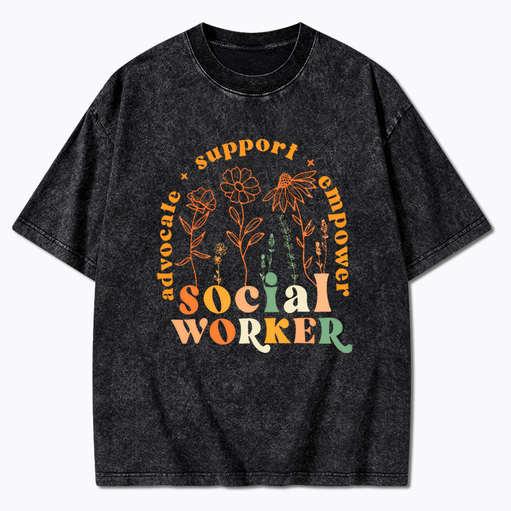 School Social Worker Washed T-Shirt