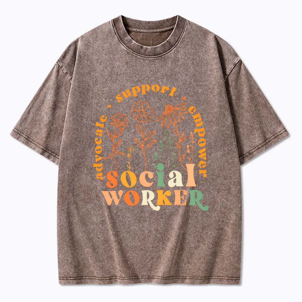 School Social Worker Washed T-Shirt