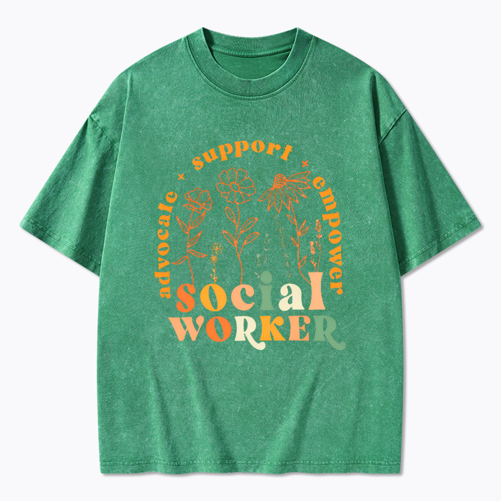 School Social Worker Washed T-Shirt