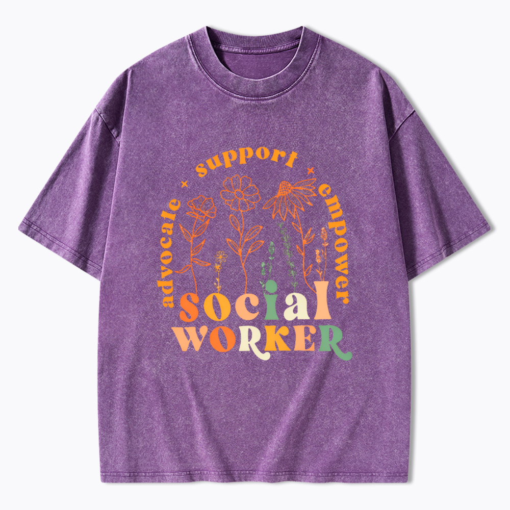 School Social Worker Washed T-Shirt