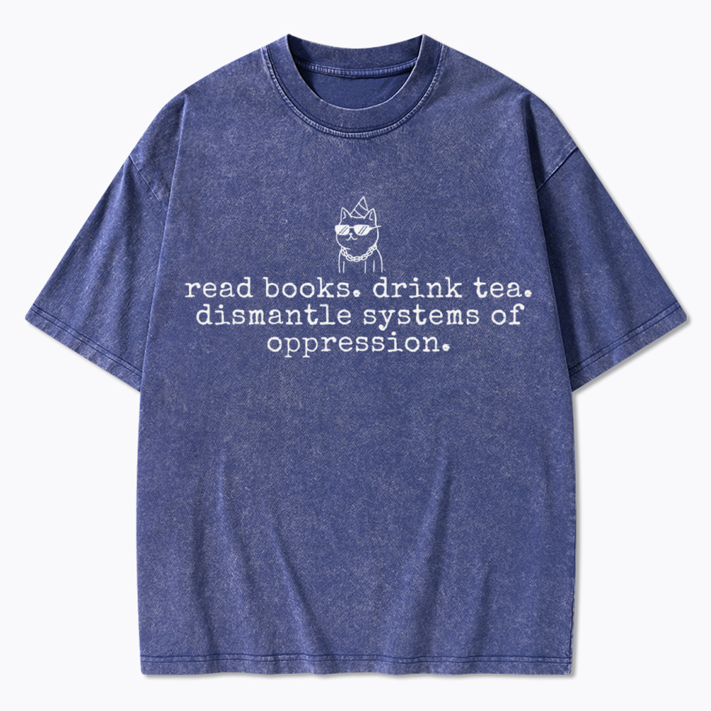 Books and Tea Books and Tea Washed T-Shirt