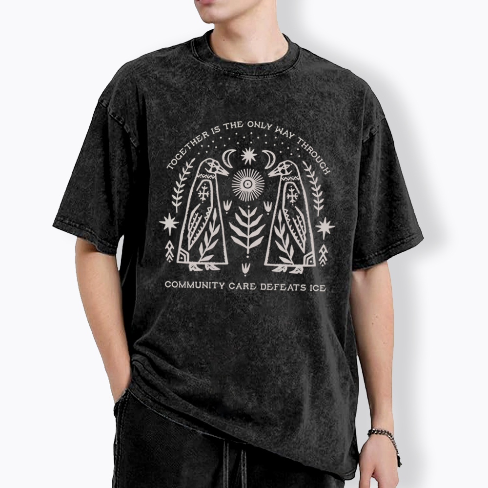 Community Care Defeats ICE Washed T-Shirt