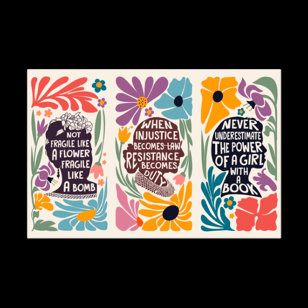 Not Fragile Like A Flower Like A Bomb RBG Floral Washed T-Shirt
