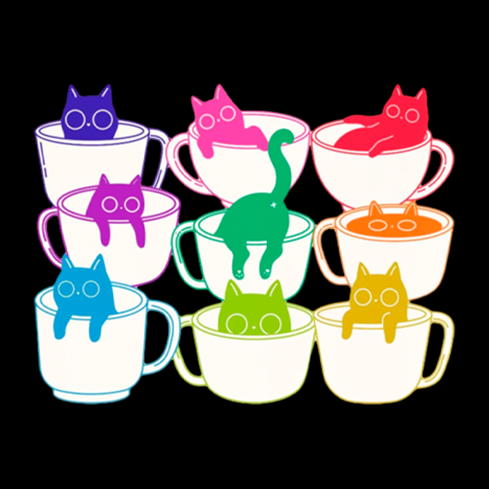 Cats and Coffee Subtle Pride Washed T-Shirt