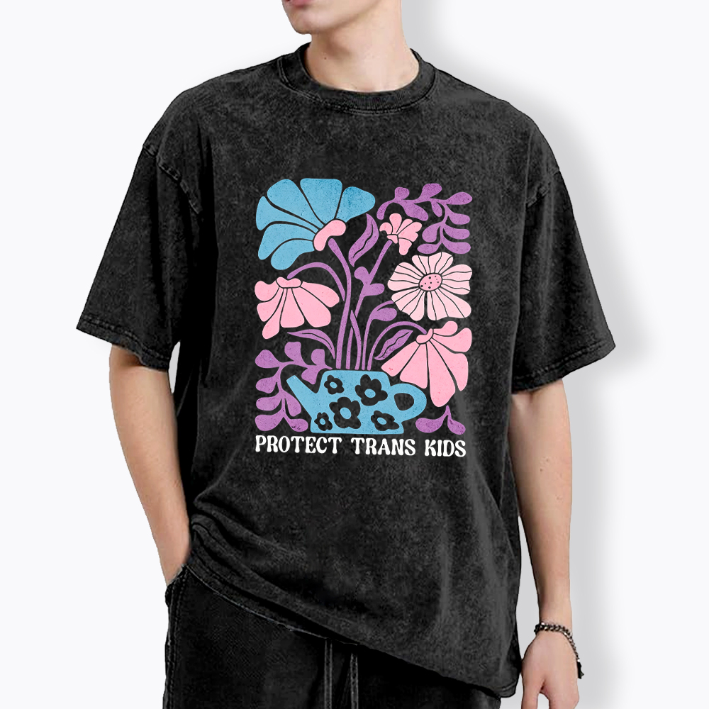 Protect Trans Kids Boho Washed T-Shirt