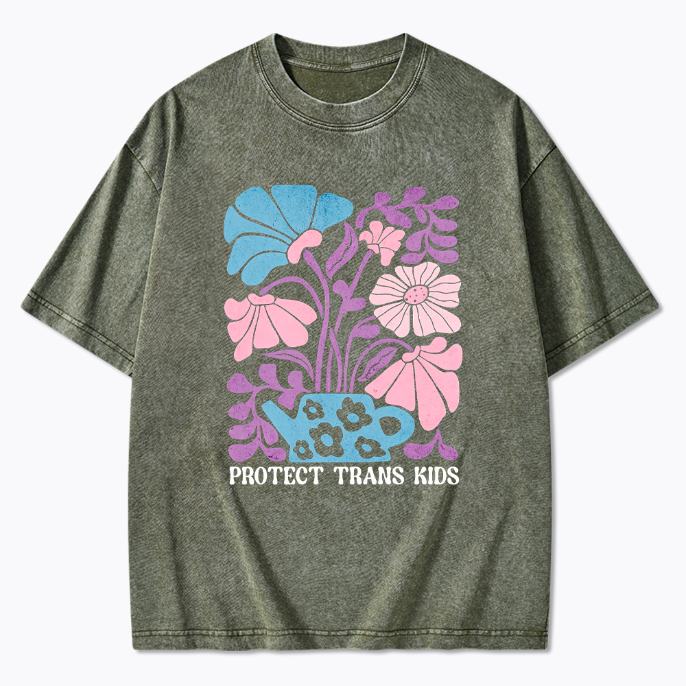 Protect Trans Kids Boho Washed T-Shirt