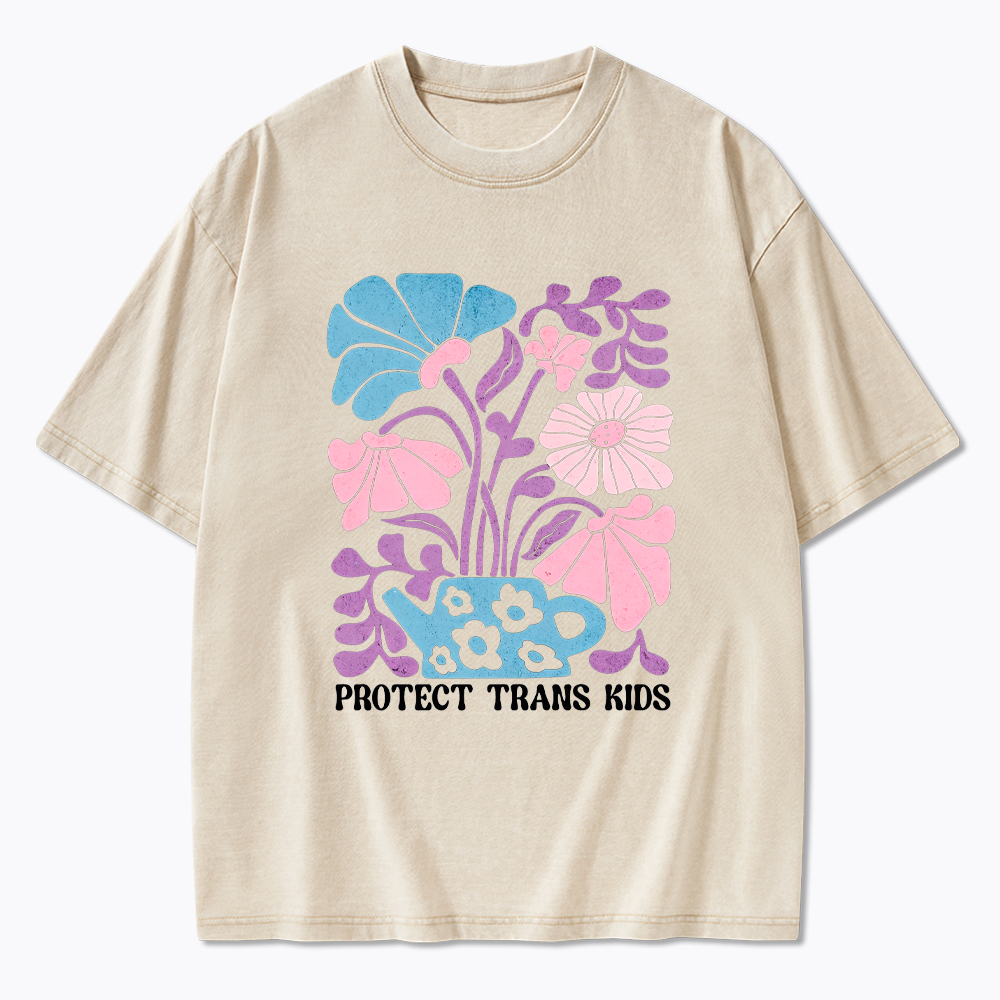 Protect Trans Kids Boho Washed T-Shirt