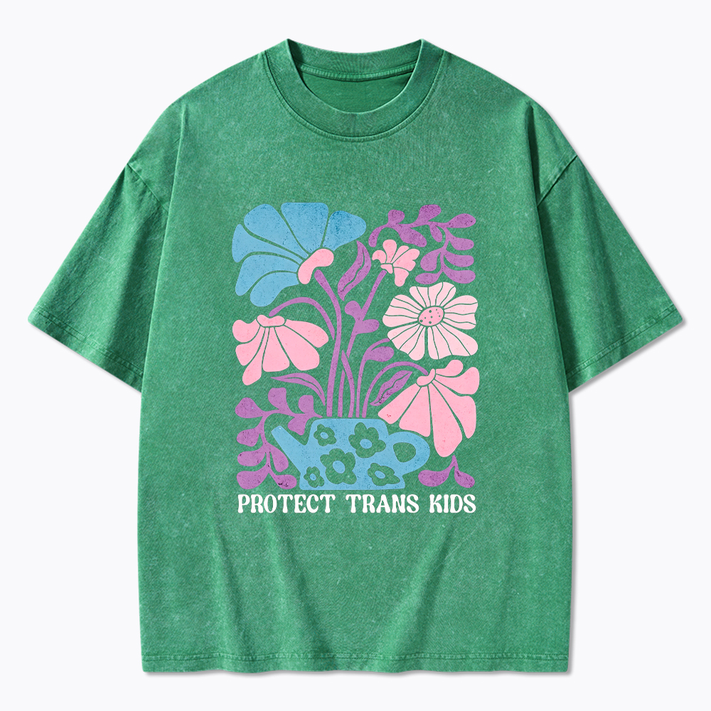 Protect Trans Kids Boho Washed T-Shirt