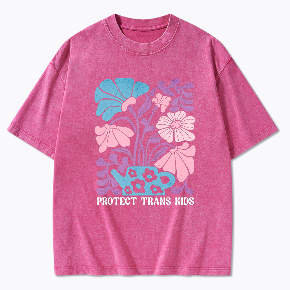 Protect Trans Kids Boho Washed T-Shirt