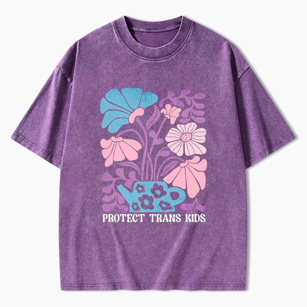 Protect Trans Kids Boho Washed T-Shirt