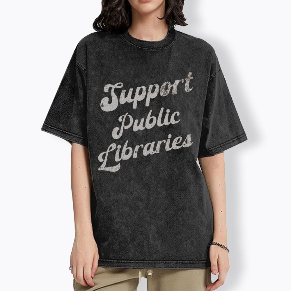 Support Local Libraries Washed T-Shirt