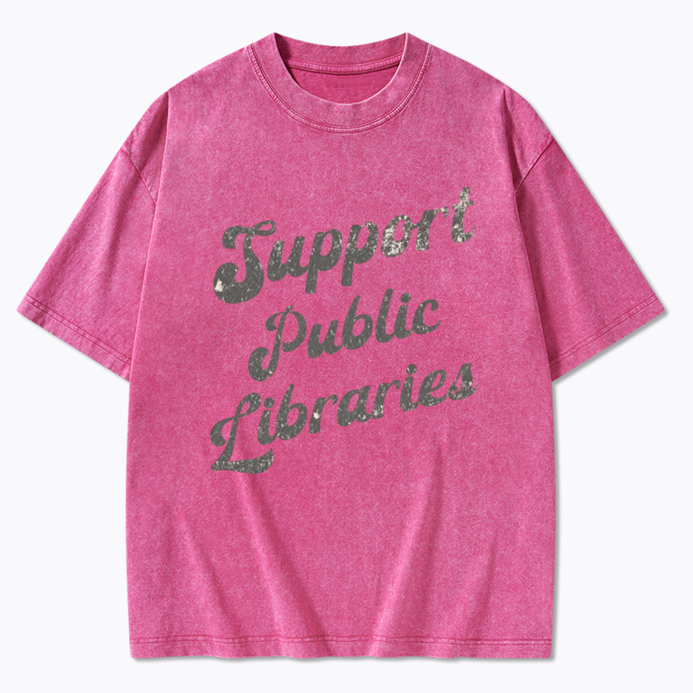 Support Local Libraries Washed T-Shirt