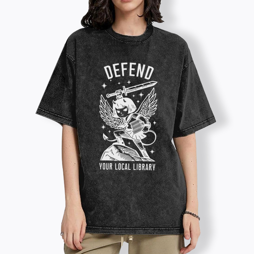 Defend Your Local Library Washed T-Shirt