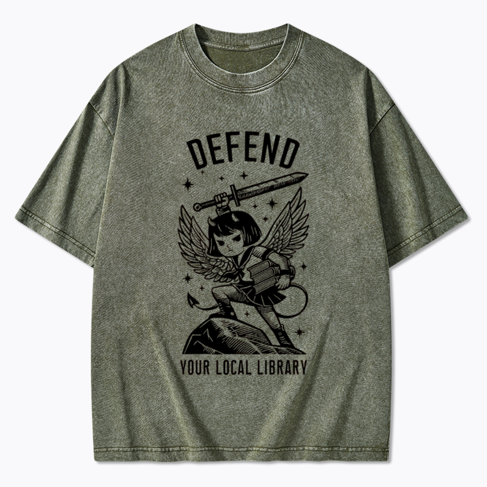 Defend Your Local Library Washed T-Shirt